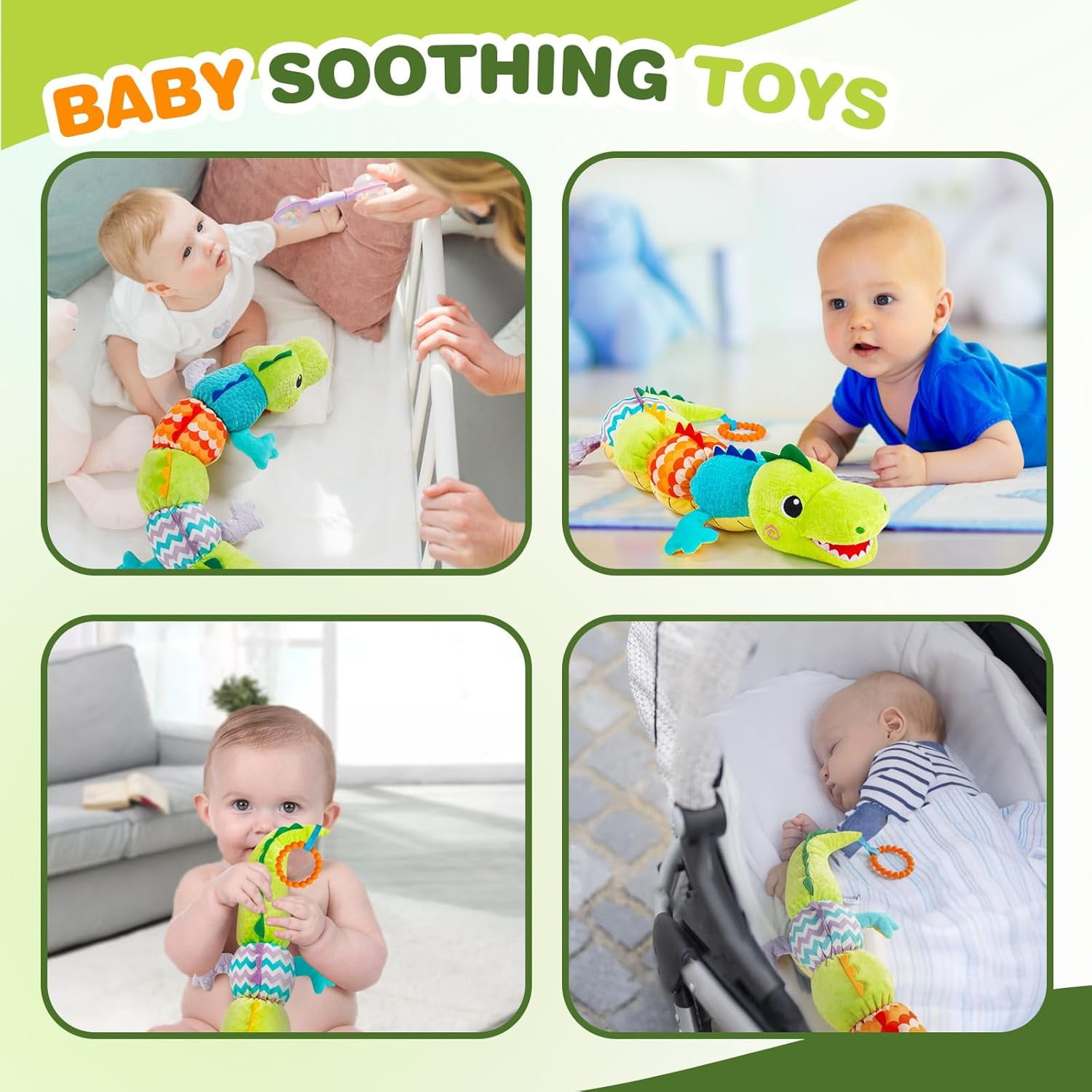 Baby Boy Toys for 0 3 6 9 12 Months, Soft Tummy Time Toy with Multi Textures,Rattle,Crinkle,Newborn Baby Stuffed Animal Toy, Baby Gift,Caterpillar