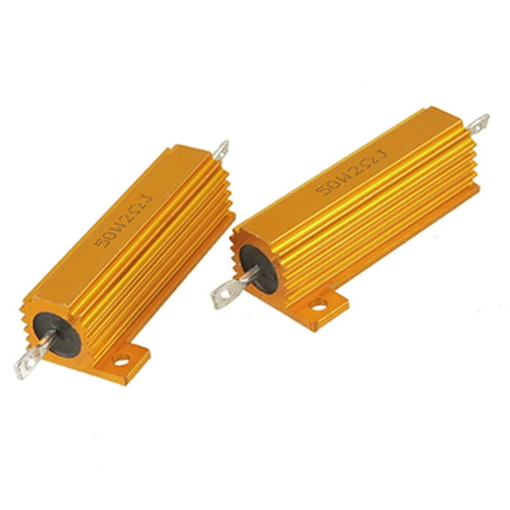 2 Pcs 50W % 2 Ohm Resistance Aluminum Shell Resistors