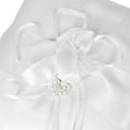 thumbnail image 3 of 7 * 7 inches Ivory White Satin Flower Bowknot Ring Bearer Pillow and Wedding Flower Girl Basket Set, 3 of 6
