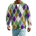 thumbnail image 5 of LNZGNM Men's Mardi Gras Shirt 1/4 Zip Big and Tall Printed Sweatshirts Stand-Up Collar Long Sleeve Tops Stylish Carnival Outfits,Purple Pink 5XL, 5 of 7