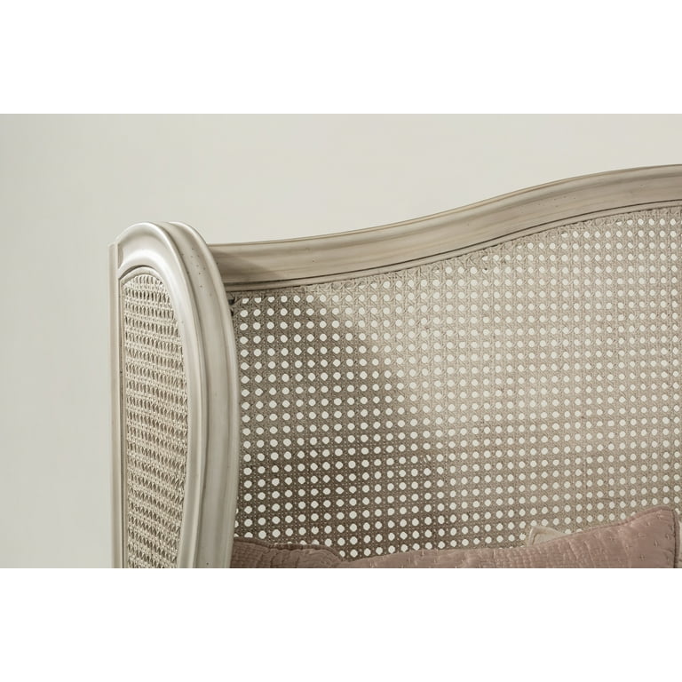 Hillsdale Furniture Sausalito Queen Cane Bed, Antique White