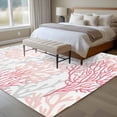 thumbnail image 5 of Pink Grey Coral Coastal Large Area Rugs for Bedroom Living Room, Soft Non Slip Carpet Bedside Rug, Summer Beach Seaside Nautical Rectangular Floor Cover Kitchen Accent Rug 5'x7' for Office, 5 of 9