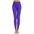 thumbnail image 4 of Huresd Womens High-WaistedFull Length Yoga Pants Tummy Control Stretchy Workout Lounge Legging 28'' Purple L, 4 of 7