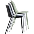 thumbnail image 5 of Set of 2 Stackable Dining Kitchen Chairs Plastic Armless Side with Back Curved Round Shape Chrome Metal Legs Indoor Outdoor Patio Black, 5 of 17