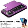 thumbnail image 4 of for iPhone 14 Pro Case Wallet Credit Card Holder ID Slot Sliding Door Hidden Pocket Men Women Anti-Scratch Dual Layer Hybrid Bumper Armor Protective Shell Back Cover for iPhone 14 Pro Purple, 4 of 14