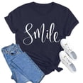 thumbnail image 4 of Xiaoxatg Womens T Shirts,Women's T-Shirts—Casual Graphic Tee for Women with Short Sleeve Summer TopNavyS, 4 of 5