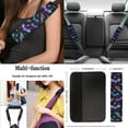thumbnail image 5 of Uorisanigo Halloween Colorful Bats 10 Pack Car Seat Covers Full Set with Comfortable Car Steering Wheel Cover Auto Water Cup Pad and Seat Belt Cover and Chapstick Holder Fit for Cars,Suvs, 5 of 7