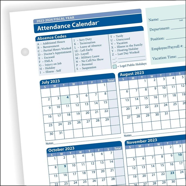2025 Employee Attendance Calendar Free Pdf Bamby Carline