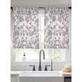 thumbnail image 3 of Haze Blue Leaf Semi Sheer Curtains 45 Inch Length 2 Panels Set, Retro Farmhouse Plant Floral Branch Sheer Kitchen Curtain Privacy Voile Window Curtain for Living Room Bedroom Rod Pocket Drapes, 3 of 7