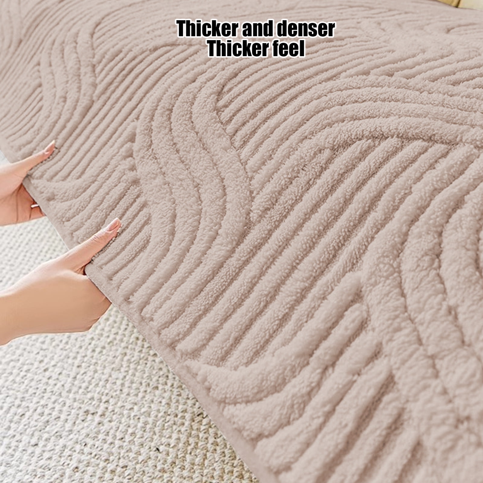 Usbinx Life Thickened Wool Sofa Cushion Advanced Non-Slip Breathable Three-Seat Sofa Pad Pet-Friendly Living Room Bedroom Office Washable 35.46*70.92in 1 Pack