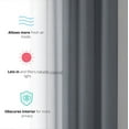 thumbnail image 3 of THD Vicky Semi Sheer Voile Window Curtain Grommet Top Panels for Bedroom & Living Room - Set of 2 (Charcoal Grey, 54 W x 72 L per panel), 3 of 6