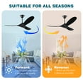 thumbnail image 5 of 60 inch Modern Black Outdoor Ceiling Fan with Remote, No Light, Quiet Reversible DC Motor, 5 of 7