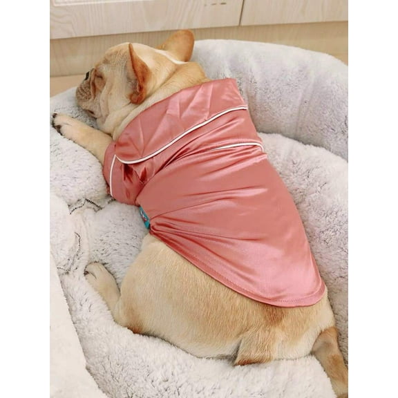 Dog Pajamas Clothes Silk Soft Shirts Loungewear Puppy Pjs for Small Yorkie Bulldog Cats