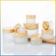 thumbnail image 1 of Botella de crema con tapa de grano de madera, botella de crema, botella de vidrio esmerilado para cosméticos, botella de crema de 30 g y 50 g, 1 of 1
