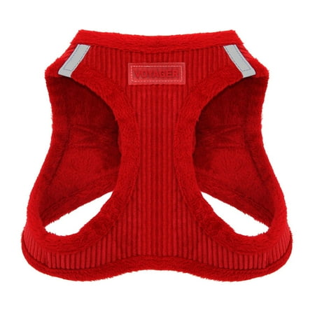 Voyager by Best Pet Supplies Soft Harness for Pets - No Pull Vest, Extra Large, Red Corduroy