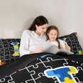 thumbnail image 5 of Catabedysis Cute Alphabet I 7 Pieces Full Size Bedding Sets,Puzzle Grid Pattern Full Size Bed in a Bag,Black Reversible For Girls, 5 of 7