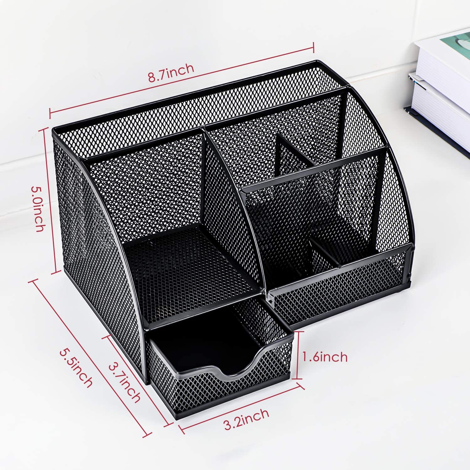Multifunctional Office Accessories Mesh Office Supplies Desk Organizer Caddy with 6 Compartments for Home Office ,School - image 3 of 7