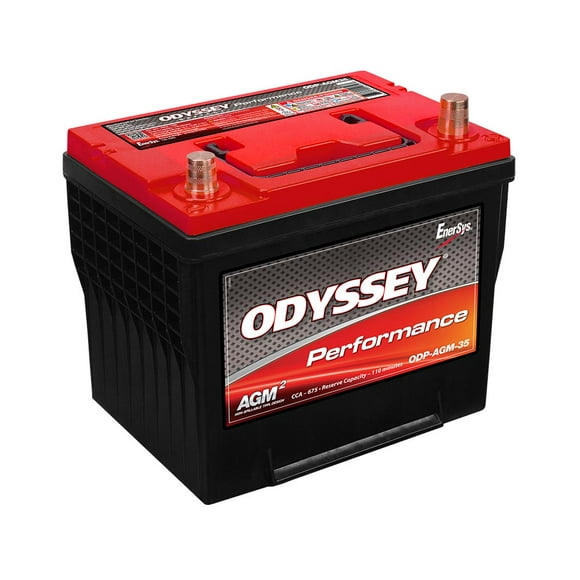 Odyssey Battery Batterie ODP-AGM35 Série de Performances; 35 BCI Taille du Groupe; 12 Volts; 675 Ampères de Démarrage à Froid / 1200 Ampères de Démarrage à Chaud par Impulsion; Terminaux Supérieurs; 9-1/2 Pouce de Longueur; 6,9 Pouces de Largeur; 8,6 Pouces de Hauteur