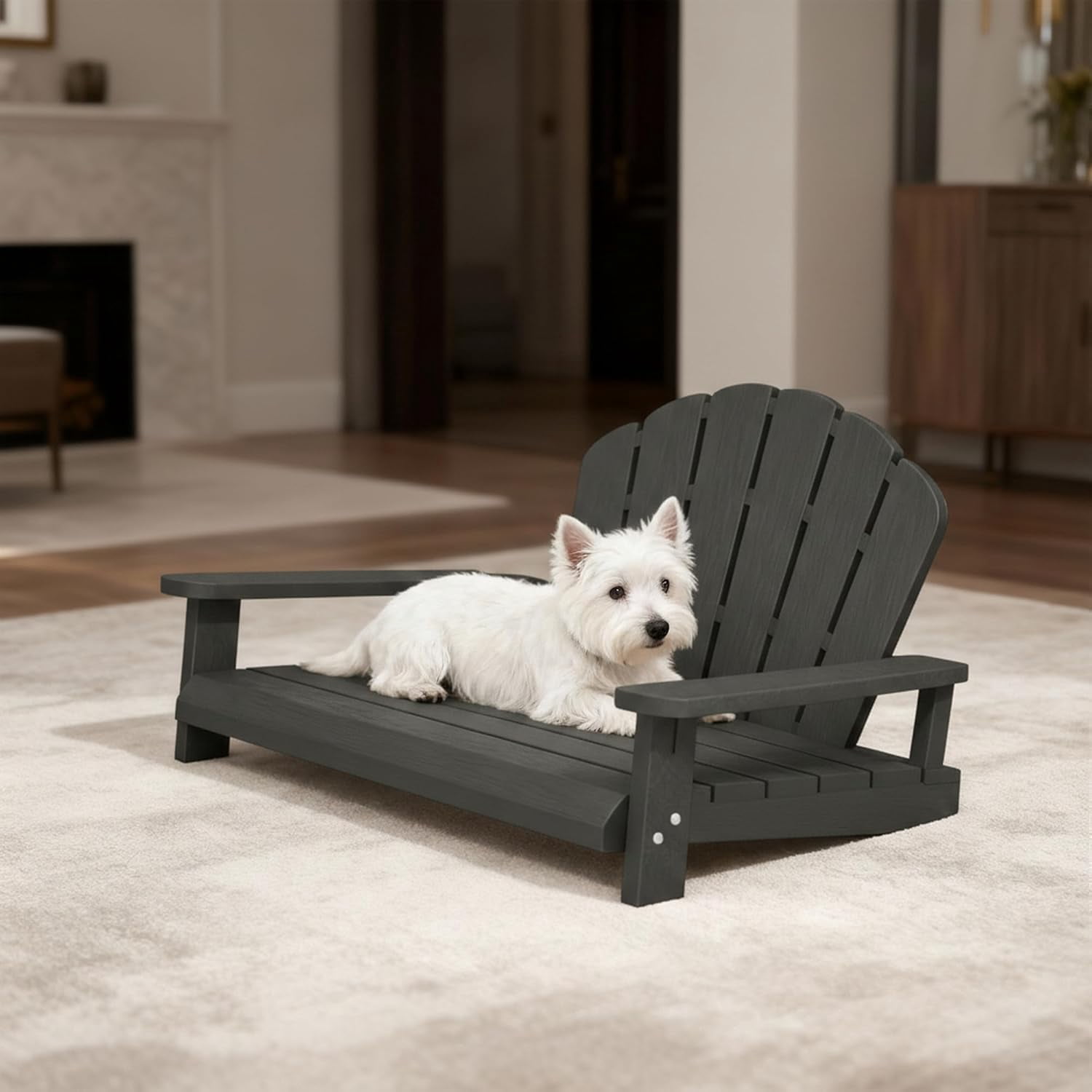 Dog Bed for Medium Size Dog, Chew Proof Dog Bed with Off-The-Ground & Waterproof & Indestructible Dog Couch for Small & Medium Dogs, Easy to Clean and Assemble Outdoor Dog Bed Sofa (Black)