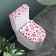 thumbnail image 2 of Renewold Valentine's Day Toilet Lid Cover Round Pink Hearts Toilet Tank Lid Covers Machine Washing Splash Stain Resistant Toilet Lid & Tank Covers Accessories Set of 2, 2 of 6