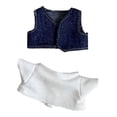 thumbnail image 1 of Conjunto de 2 piezas de muñeco de peluche CUTICAT ropa de camiseta chaleco educativo de bricolaje, 1 of 7