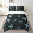 thumbnail image 2 of Manfei Dreamy Butterfly Child Bedding Comforter Set 7pcs, Blue Dandelion Queen Bedding Sets, Mystic Starry Sky Lightweight Room Decor, 2 of 7