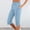 Blue, variant on Arnsht Women Capri Pants Solid Color Elastic Waist Sports Casual Cotton Yoga Pants Lightweight Breathable Capris Sweatpants Blue S