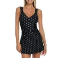 thumbnail image 1 of RELLECIGA Women's Ruched Tummy Control Swimdress One Piece Skirt Swimsuits, 1 of 7