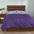 thumbnail image 2 of 1 Piece Striped Diamond Pattern Comforter Super Soft 800 Thread Counts, All Season, 100% Egyptian Cotton, Full/Queen Size Purple Color, 2 of 7