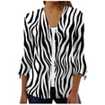 thumbnail image 2 of qILAKOG Womens Summer Tops 2024 Dressy Casual 3/4 Sleeve Blouses Floral Work Button Down Shirts Blouses for Women Dressy Casual Trendy Tshirts Spring Clothes Tunic Tops, Black&M, 2 of 5