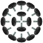 M8 x 20 x 38mm Furniture Glide Leveling Feet Round Base for Sofa Chair Leg 16pcs