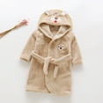 thumbnail image 2 of Hessimy Girls Fleece Hooded Robes, Warm Printed Bath Robe For Kids Soft Fuzzy Bathrobe For Gifts Fall Winter Toddler Pajamas Sleepwear (Brown,18-24 Months), 2 of 6