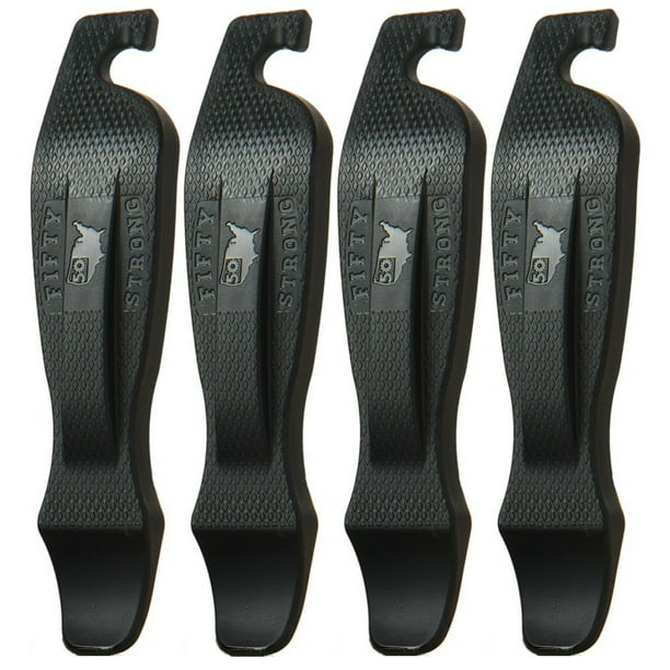 50 Strong Bike Tire Lever Set of 4 Easy Grip Bicycle Levers Snap Together For Storage (Black