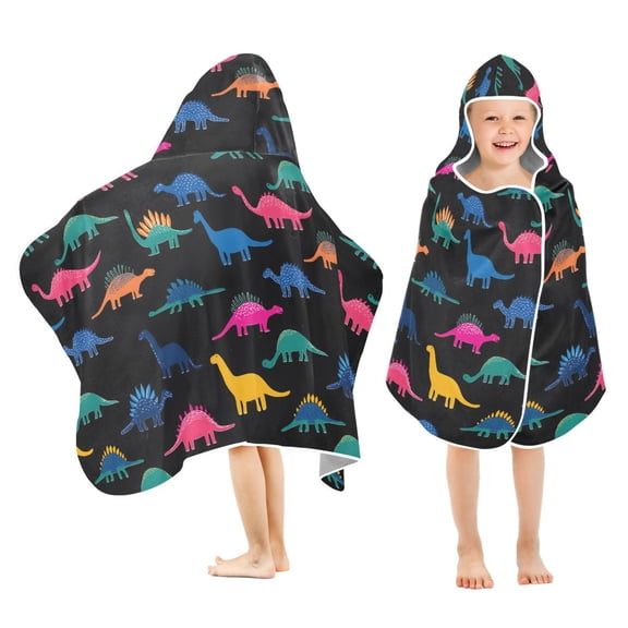 joogoo Dinosaurs Cartoon-r1 Kids Hooded Beach Towel Baby Bath Towel 23.5"x50"