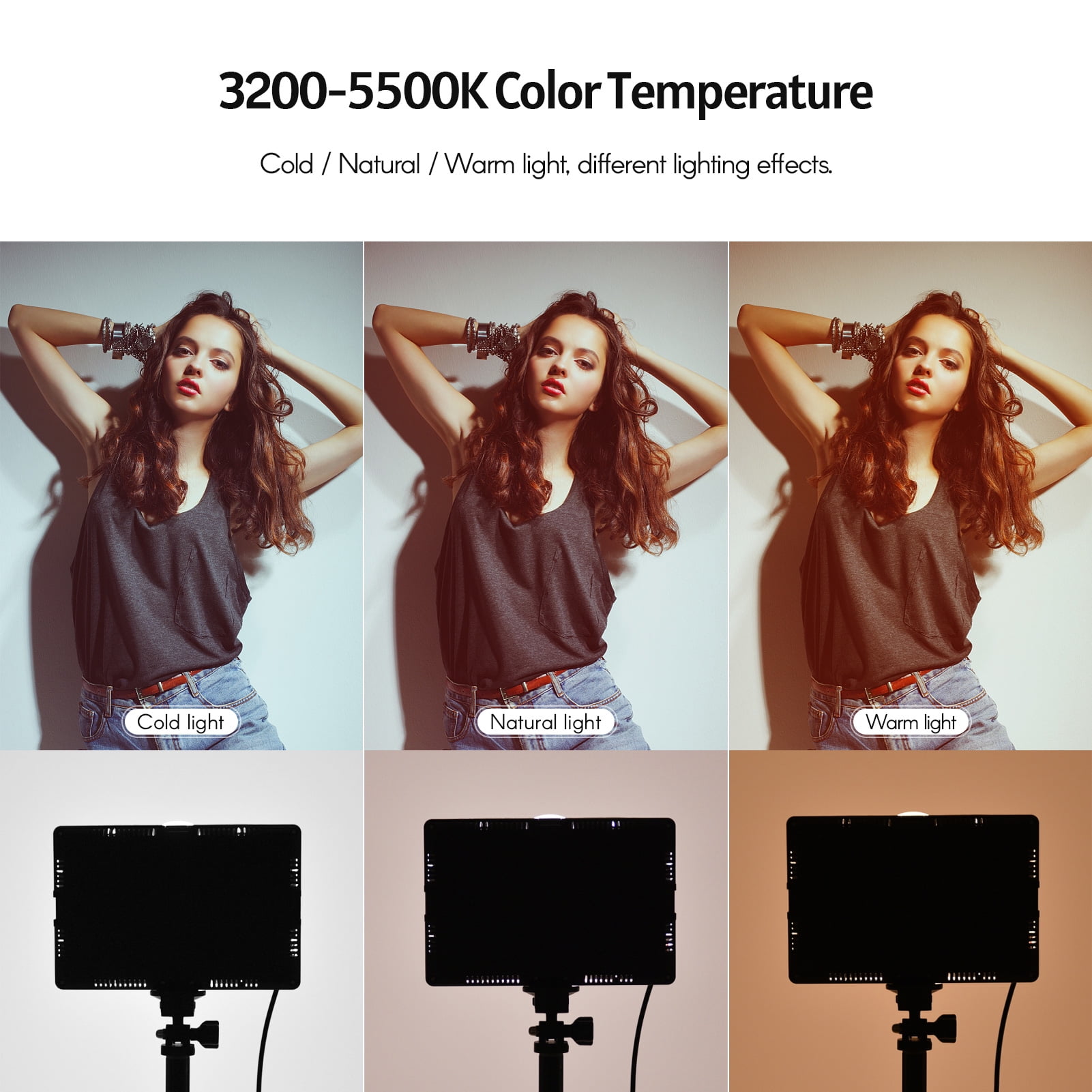 Photography Lamp,120pcs Beads Dimmable Kit 3200k-5500k 120pcs Beads Dimmable With Dsfen Led Video Kit Adjustable Stand 5pcs Usb Led Video With Adjustable Stand Kit 3200k-5600k 120pcs