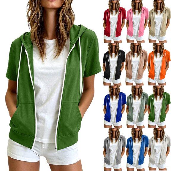 Womens Sweatshirt Oversized Solid Color Casual Sports Style Fashionable Short Sleeved Thin Velvet Spring Athleisure Wear,Fall Winter Trendy Outerwear