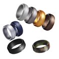 thumbnail image 1 of 8 Pieces Silicone Rings Men Band Silicone Rubber Women Band Sport Rings Outdoor Rings Size 8, 1 of 9