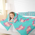 thumbnail image 5 of Homewish Cute Cartoon Axolotl Bedding Comforter Set,Underwater Animal Twin Comforter Sets,Pink Blue Bedding Set For Girls,Ultra Soft Home Decor Reversible,2pcs, 5 of 9