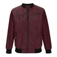 thumbnail image 3 of ZQUUVOU Men's Jacket Solid Color Long Sleeve Hoodless Casual Coat (Burgundy,L), 3 of 6
