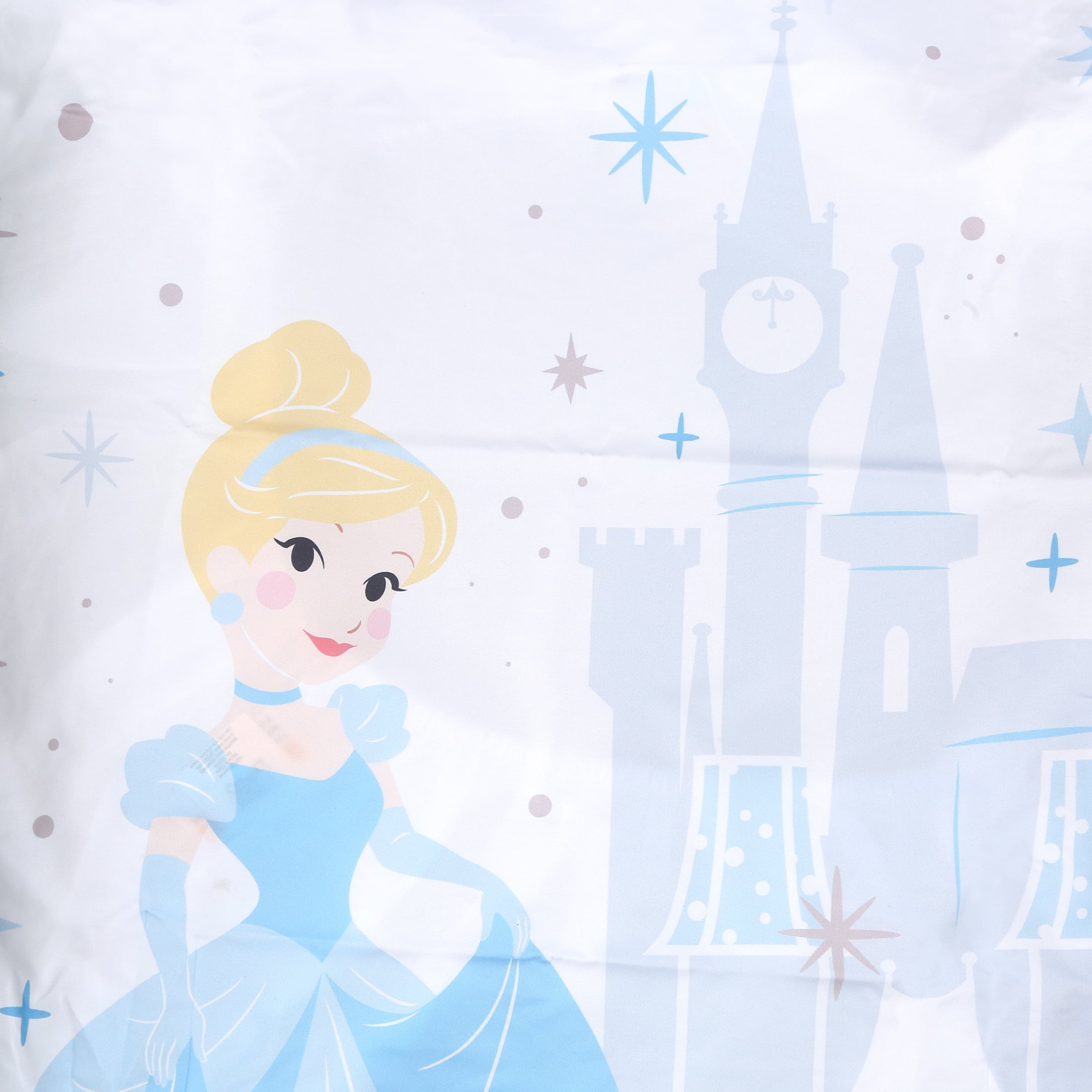 Disney Princess Cinderella - Light Blue and White Photo Op Fitted Crib Sheet