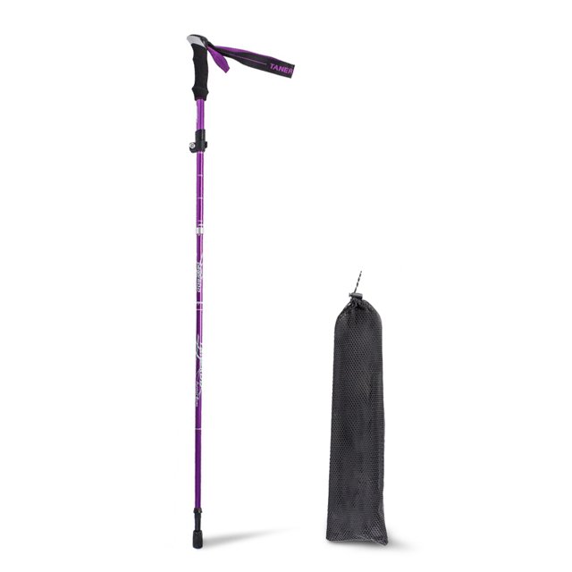Naiovety Bastones de senderismo para caminar, bastones de senderismo portátiles para acampar, agarre antideslizante para absorber el sudor, muleta de Escalada Púrpura Kurz Naiovety OD003541-04