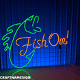 thumbnail image 2 of Craftnamesign Fish On Neon Sign, Seafood Restaurant Led Sign, Seafood Shop Wall Decor, 2 of 4