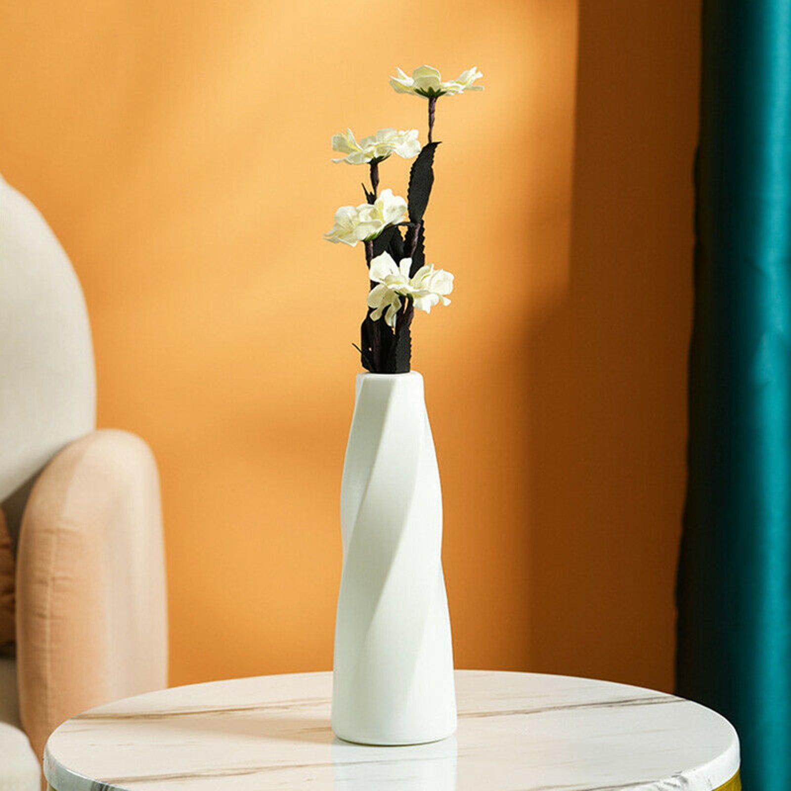 Nordic Flower Vase Decor Home Plastic Vase Imitation Pots Ceramic Flower N6F3 