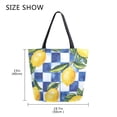 thumbnail image 5 of FORMRS Womens Canvas Tote Bag with Zipper Inner Pocket Shoulder Handbag, Lemon Checkered, 5 of 7