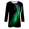 thumbnail image 4 of Blouse Pub Plus Size Fall T Shirts for Women 3/4 Sleeve Paisley Floral Round Neck, 4 of 5