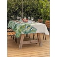 thumbnail image 3 of Outdoor Tablecloth with Umbrella Hole for Patio/Picnic/Party/Camping, Tropical Botanical Waterproof Table Cloth Rectangle Table Cover Washable, Watercolor Green Monstera Palm Leaves Beige (60"x 120"), 3 of 8