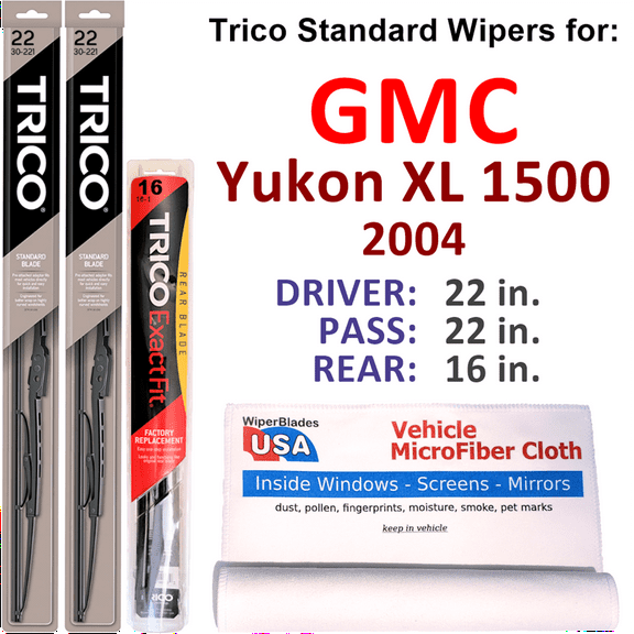 2004 GMC Yukon XL 1500 Wiper Blades (Set of 3) w/Rear Wiper