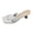 White, variant on Womens Heeled Sandals Open Square Toe Slip on Mules Crooss Strap Kitten Heels Trendy Slides Summer Dress Shoes Black Size 8.5