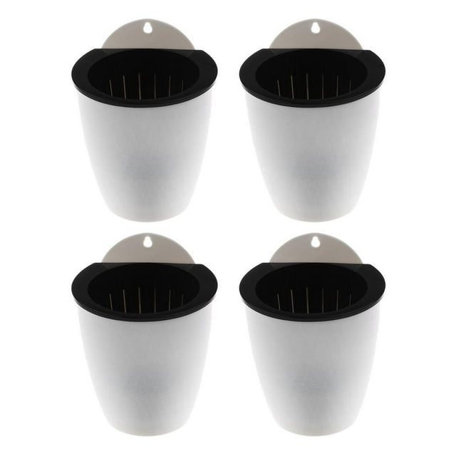 Paquete de 4 Macetas Blancas con Riego Automático, Macetas Flotantes para , Jardín, Oficina