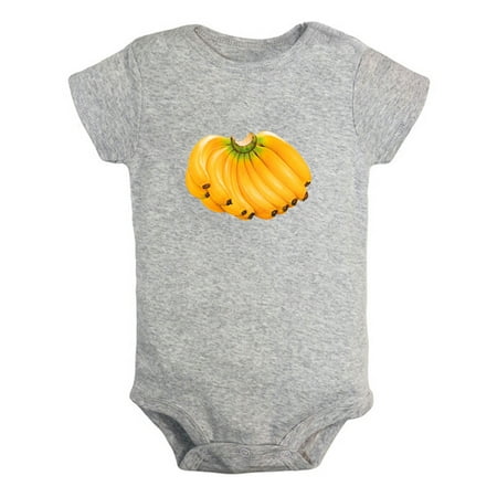 

Fruit Banana Image Print Rompers For Babies Newborn Baby Unisex Bodysuits Infant Jumpsuits Toddler 0-24 Months Kids One-Piece Oufits (Gray 18-24 Months)